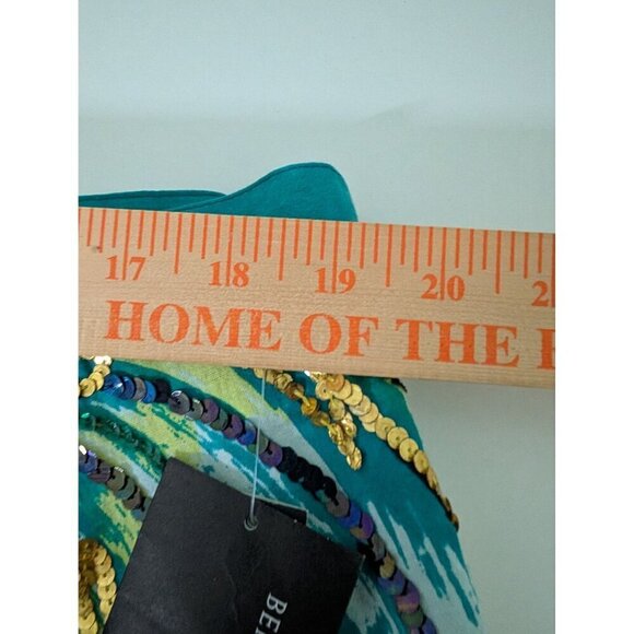 NEW Bernardo Palm Tree Skirt Womens Size XL Blue Sequins 100% Cotton Tropical - Picture 13 of 14